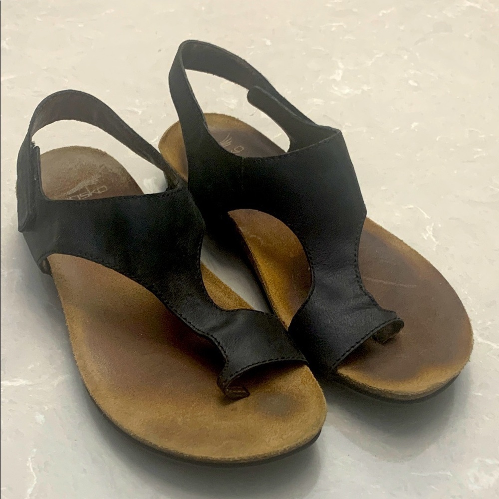 Dansko Reese black leather sandals size eu 38